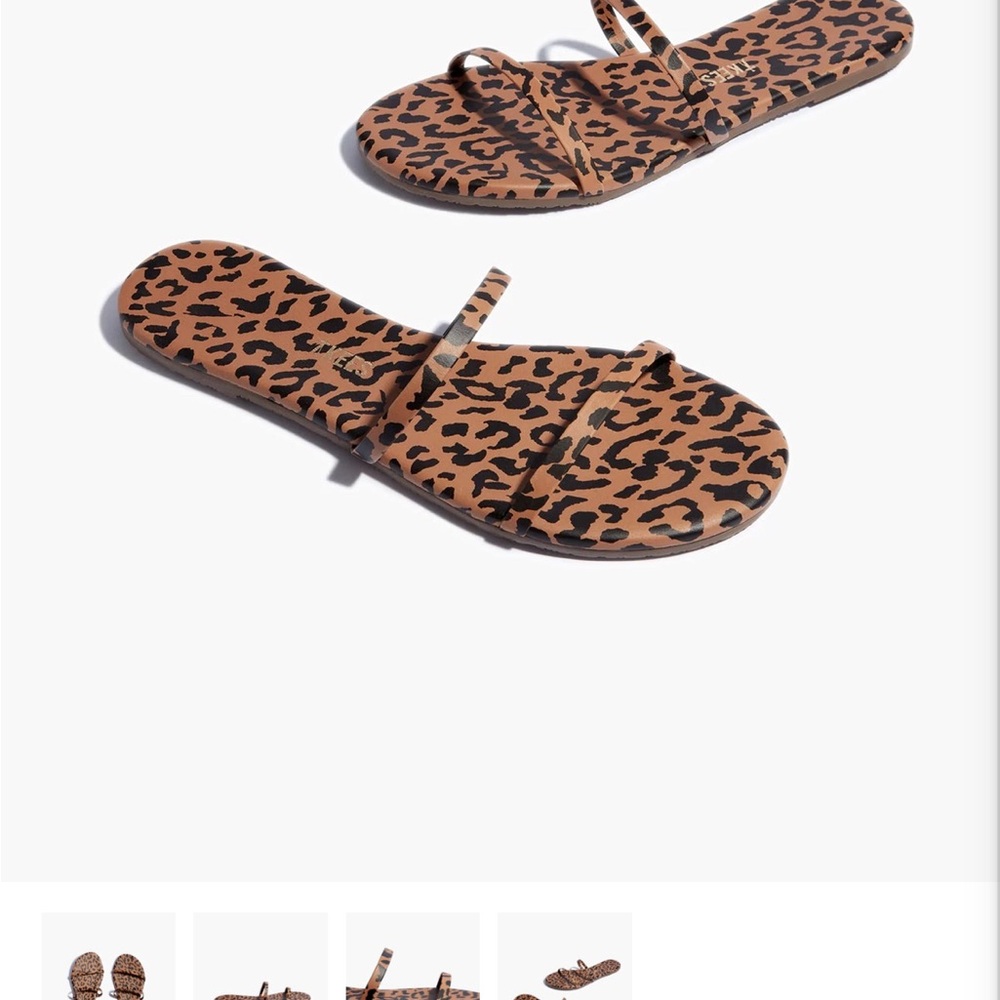 Leopard Print Leather Sandals